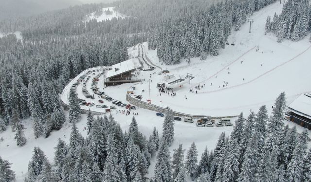 Yeni yıl tatilinde Ilgaz Dağı’nda yoğunluk yaşandı