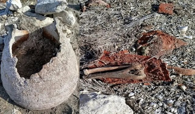 Eğirdir Gölü’nde su çekildi, insan kemikleri ortaya çıktı
