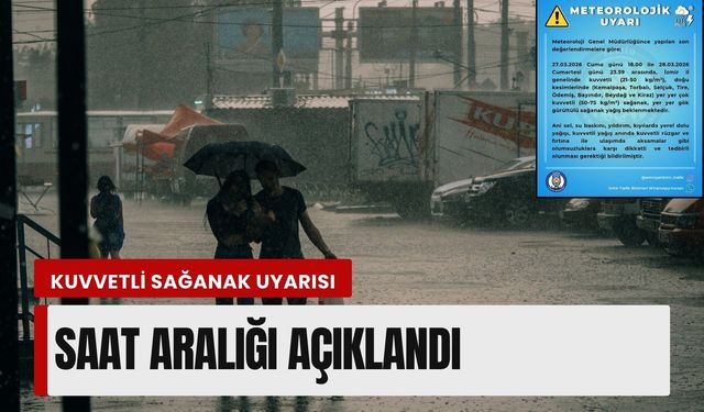 İzmir için kuvvetli sağanak uyarısı: Saat aralığı açıklandı