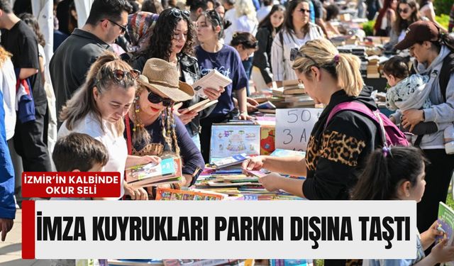 İzmir’in kalbinde okur seli: İZKİTAP’ta imza kuyrukları parkın dışına taştı