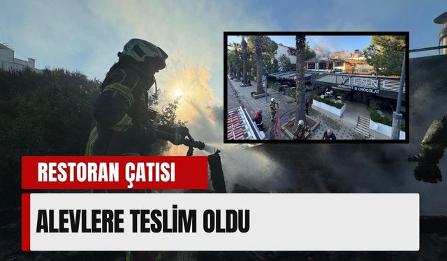 Karşıyaka'da restoran çatısı alevlere teslim oldu