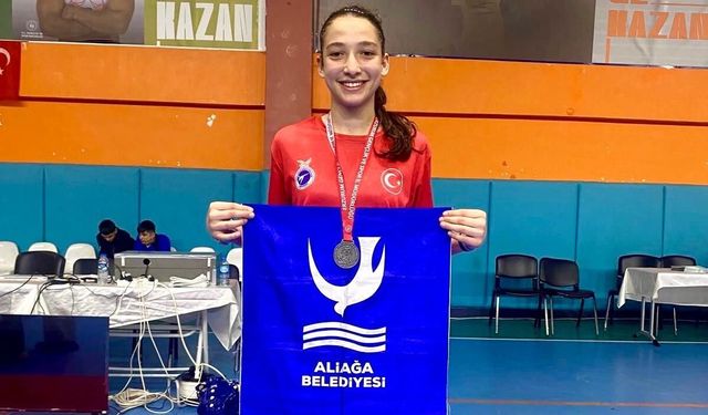 Aliağa’dan Türkiye derecesi: Merve Nisa Mızrak gümüş madalya kazandı