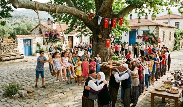 Burayı gören 'nerede o eski bayramlar' diyor! Ege köylerinde bayram bambaşka!