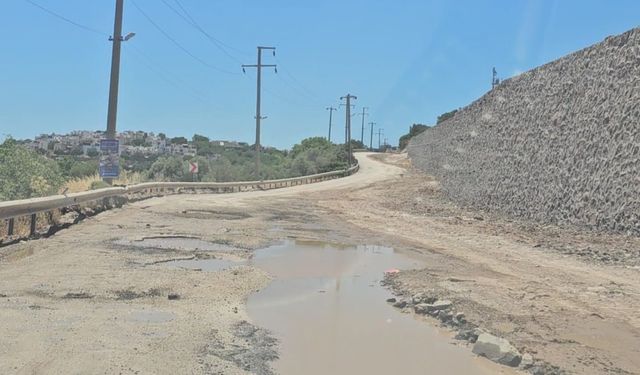 İzmir'de bozuk yol isyan ettirdi