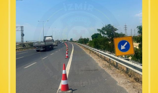 İzmir'de otoyol çalışması: Sürücülere şerit kapatma uyarısı