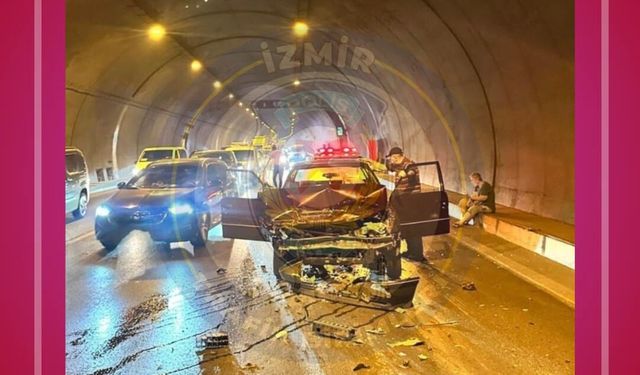 İzmir'de tünel içinde trafik kazası