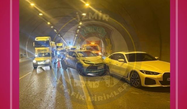 İzmir'de tünel içinde zincirleme kaza: Trafik kilitlendi!