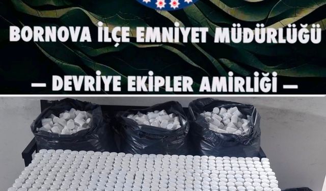 Bornova'da nefes kesen takip! Araçtan 118 bin 320 sentetik hap çıktı!