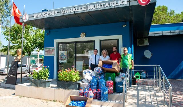 Muhtarlardan ‘Mavi Kapak’ kampanyasına 550 kiloluk katkı