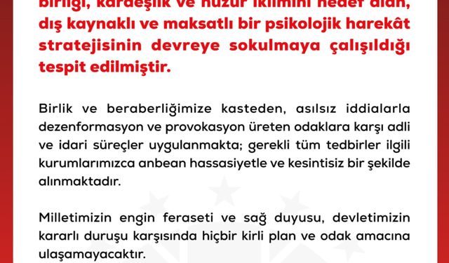 DMM’den psikolojik harekat uyarısı