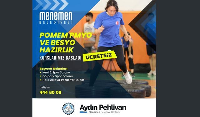 Menemen’de gençlere sınav desteği: Kurslar ücretsiz!