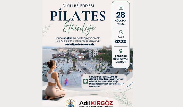 Dikili’de sabah sporu heyecanı: Çandarlı’da pilates etkinliği