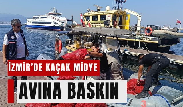 Balçova’da kaçak midye avına baskın