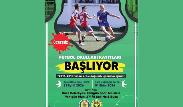 Buca Belediyesi ücretsiz futbol okulları kayıtları başlıyor