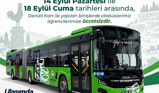 Denizli’de öğrencilerin yüzünü güldürecek ulaşım desteği
