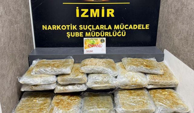 İzmir’de 29 kilo 800 gram skunk ele geçirildi