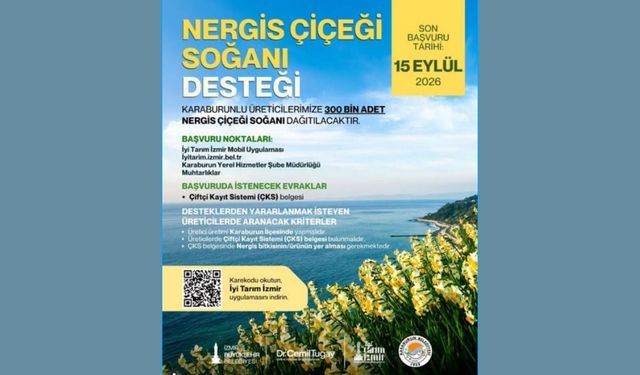 Karaburunlu üreticilere 300 bin adet nergis çiçeği soğanı desteği