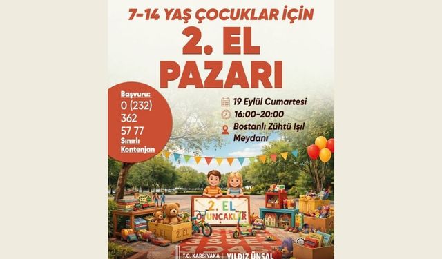 Karşıyaka'da 7-14 yaş çocuklar için 2. el pazarı kuruluyor