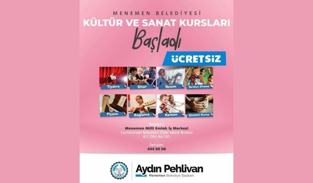 Menemen’de ücretsiz kültür ve sanat kursları başladı