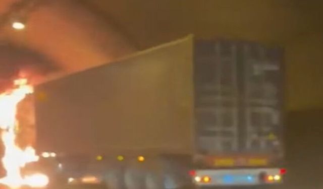 Bayraklı Tüneli’nde TIR’da patlama!