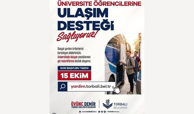 Torbalı Belediyesi’nden üniversitelilere ulaşım desteği