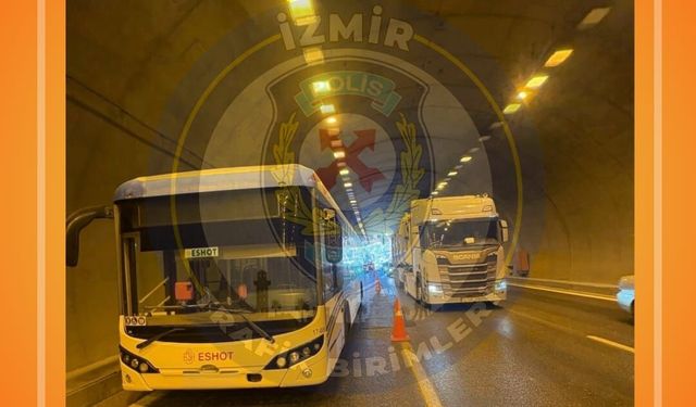 Bayraklı Tüneli’nde otobüs arızası