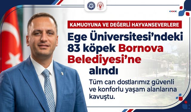 Ege Üniversitesi’ndeki 83 köpek Bornova Belediyesi’ne alındı