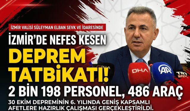 İzmir'de 2 bin 198 personelin katılımıyla deprem tatbikatı