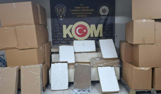 İzmir’de milyonluk makaron operasyonu