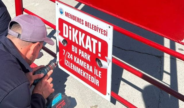 Menderes’te parklara güvenlik takviyesi