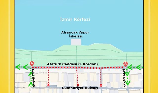 İzmir Konak’ta Atatürk Caddesi’nin bir bölümü trafiğe kapatıldı