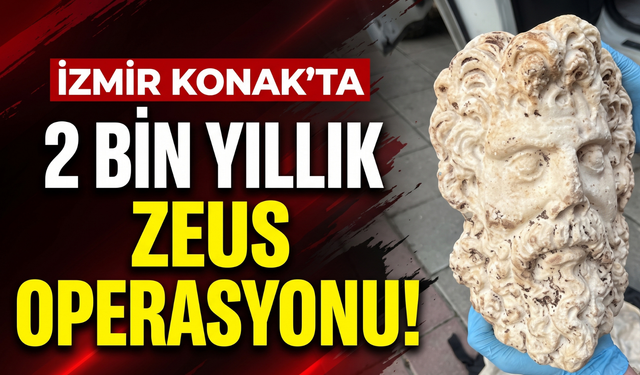 İzmir’de tarihi Zeus heykeli ele geçirildi: 3 gözaltı!