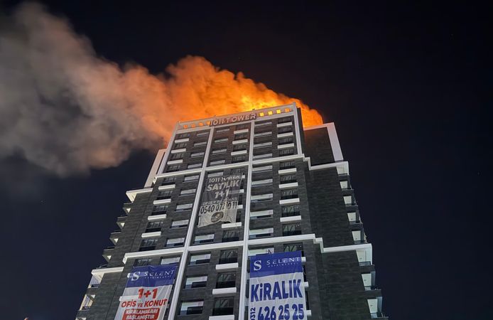 Ankara’da binanın çatısında yangın paniği