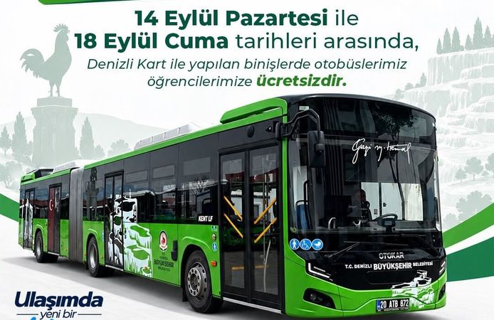 Denizli’de öğrencilerin yüzünü güldürecek ulaşım desteği