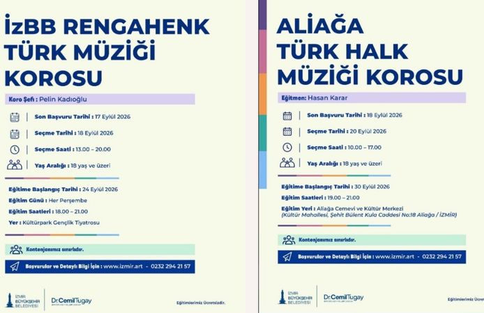 İzmir Büyükşehir Belediyesi'nden müzik severlere iki yeni koro