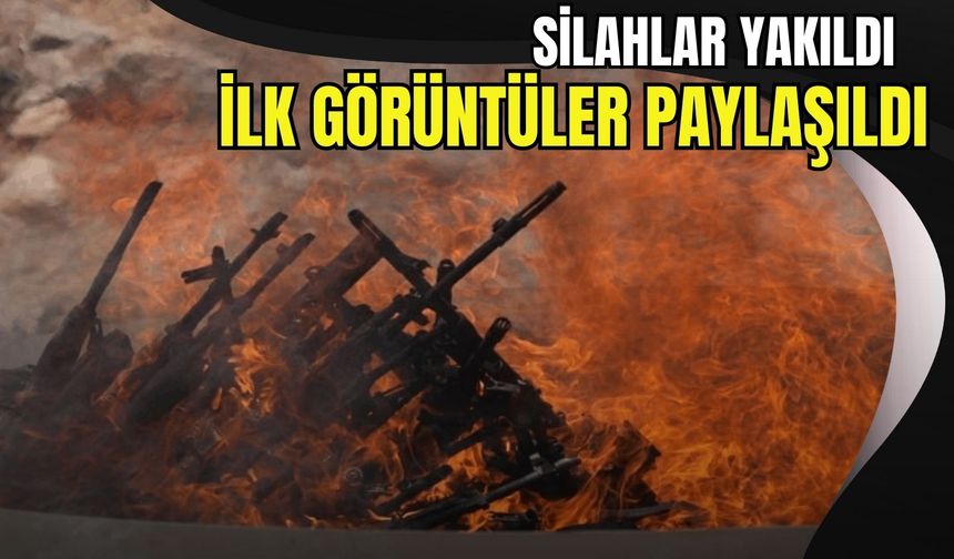 SON DAKİKA! PKK'nın silah bırakma görüntüleri paylaşıldı