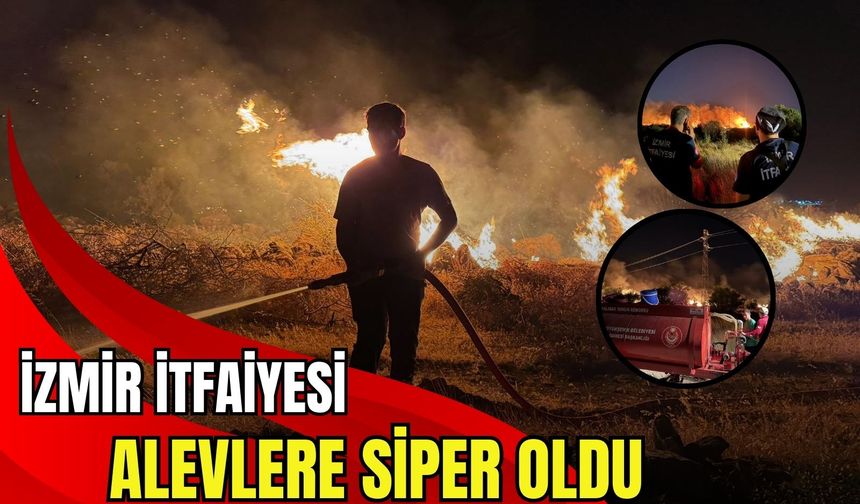 Buca’dan Gaziemir’e yayılan yangına İzmir itfaiyesi siper oldu