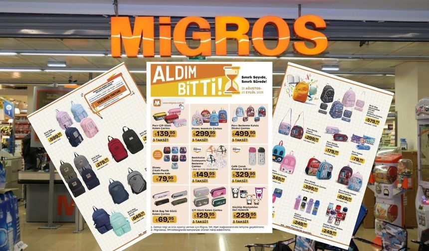 Migros'ta okul çantaları 280 TL'den başlayan fiyatlarla öğrencileri bekliyor!