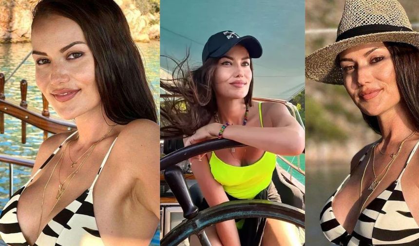 Fahriye Evcen’den mest eden tekne pozları!