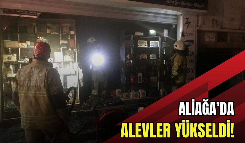Aliağa’da alevler yükseldi! İş yeri küle döndü