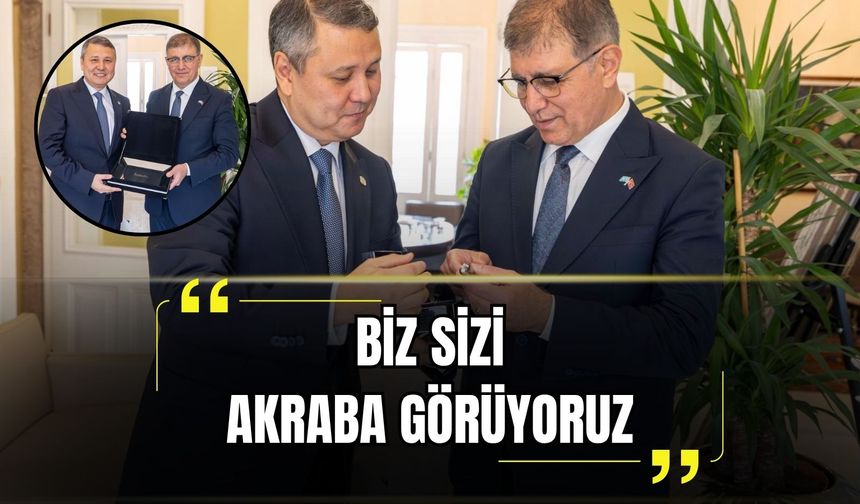 Başkan Tugay, Kazakistan heyetini Ay Yıldızlı Konak’ta ağırladı