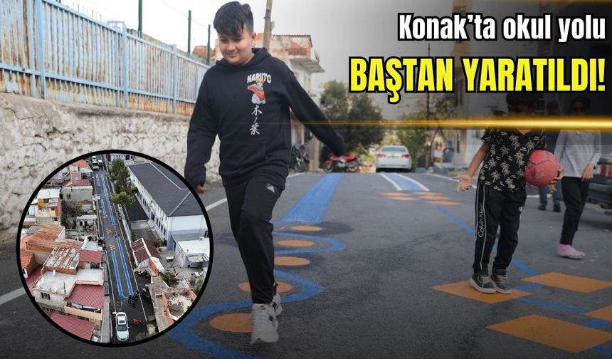 Konak’ta okul yolu baştan yaratıldı! Çocuklar bu manzaraya bayıldı