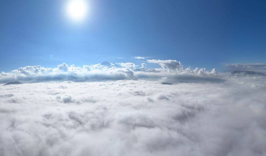 Sis altında kalan şehir drone ile böyle görünüyor!