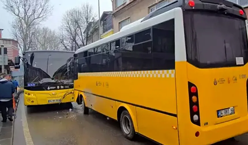 Beykoz'da İETT otobüsleri çarpıştı!