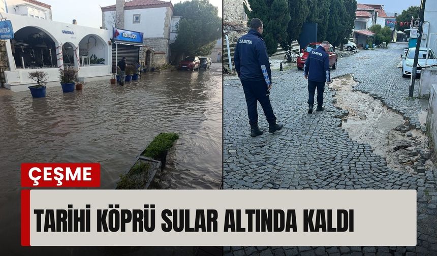 Çeşme’de sağanak sele neden oldu: Sokaklar göle döndü