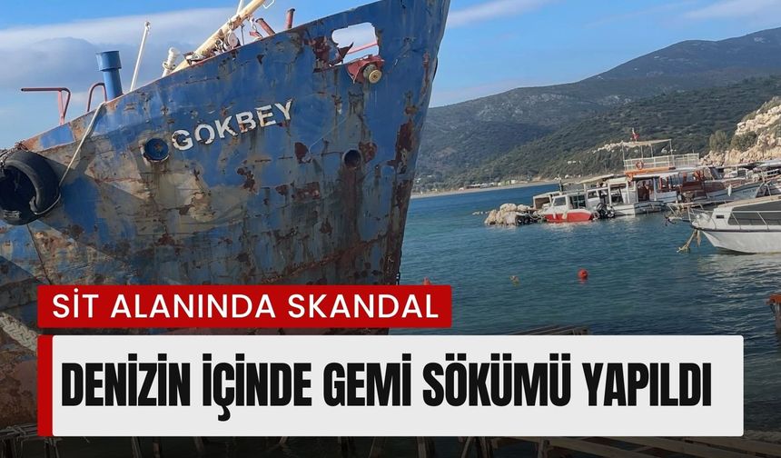 İzmir’in gözde koyunda skandal: Demircili Sahili’nde kaçak hurda gemi operasyonu!
