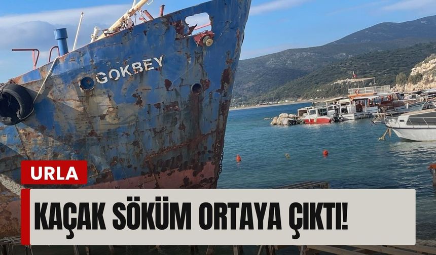 Urla'da sit alanında hurda gemi parçaladılar! Adli işlem başlatıldı