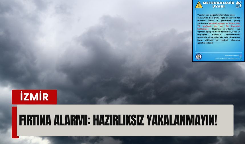 İzmir’de fırtına alarmı: Hazırlıksız yakalanmayın!