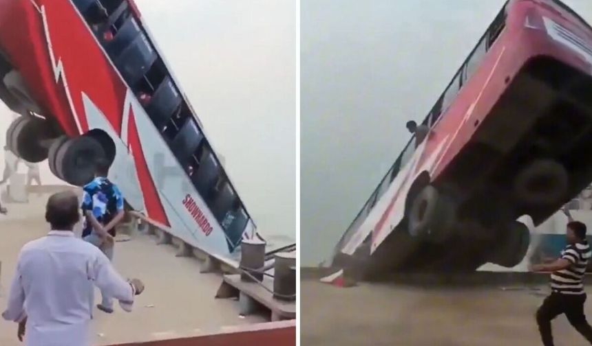 Katliam gibi kaza: Yolcu otobüsü nehre uçtu, 24 ölü!