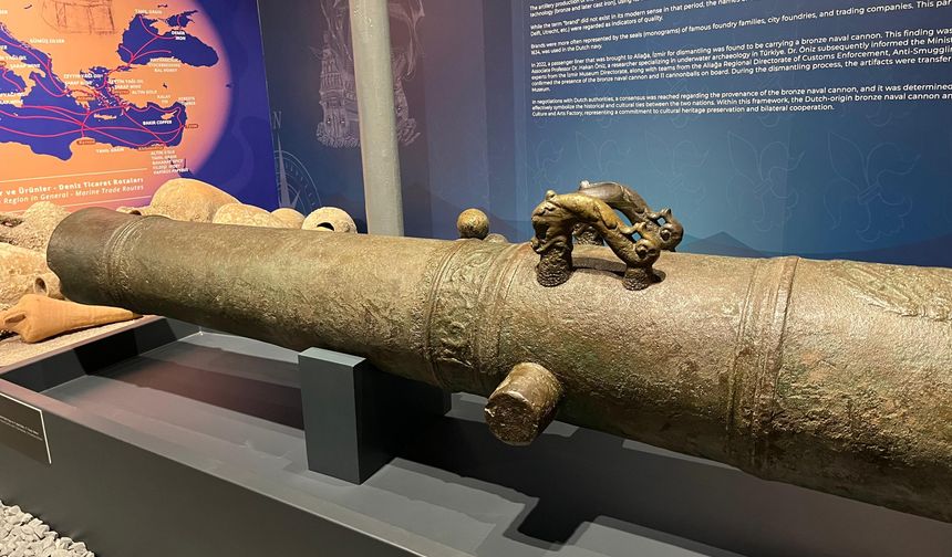 Söküm gemisinden 17. yüzyıla ait Hollanda yapımı bronz top çıktı